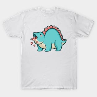Cute Chubby Stegosaurus, Love, Dinosaur T-Shirt